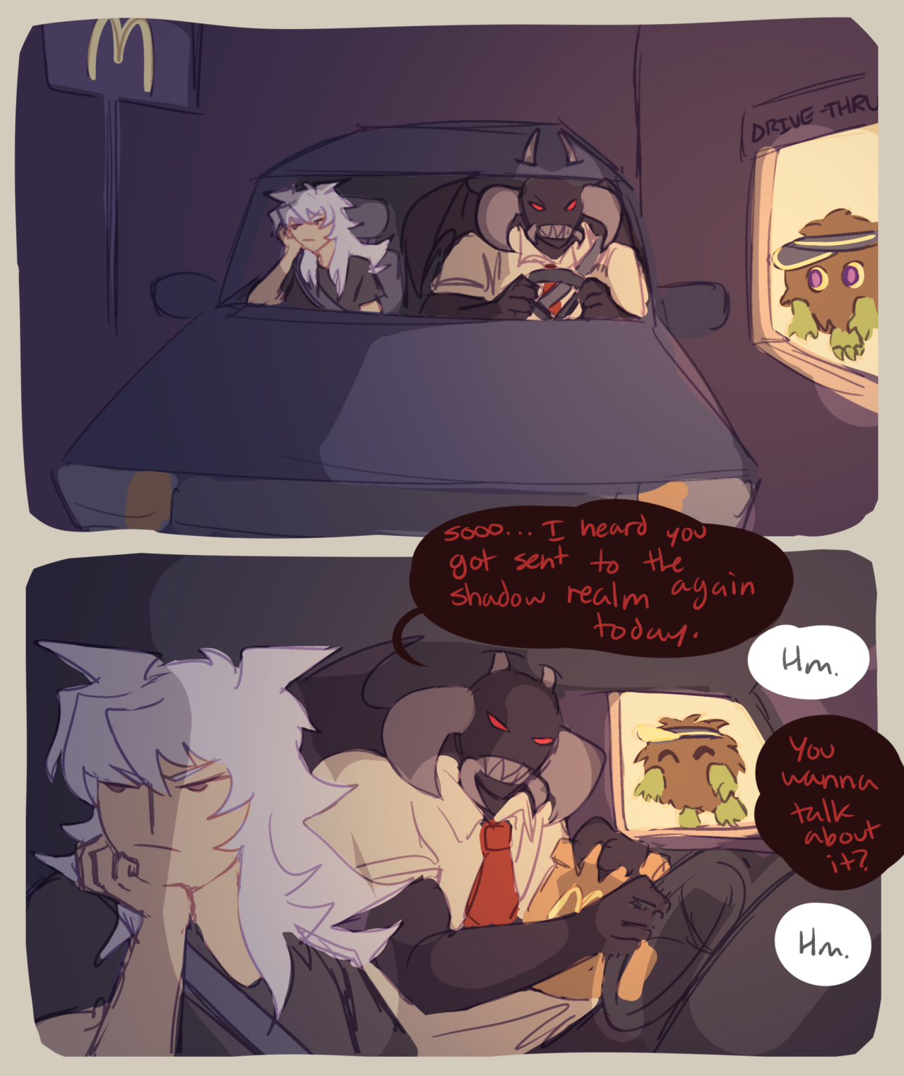 dmbakura: AU where zorc is a dad and bakura is his unruly bratty son