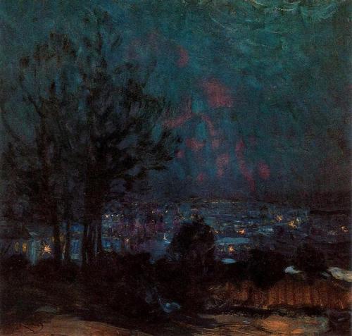 huariqueje:    The Park of Saint-Cloud after Dark   -     Frantisek Kupka   Czech   1871-1957   