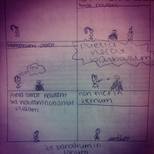 melpomene7:I give a bonus on the Intro Latin Final: an original Latin comic strip. Here I present th