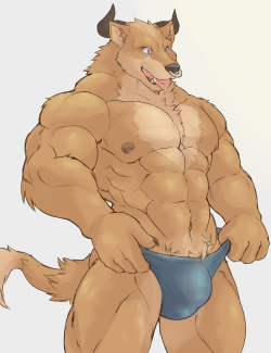 ponpictures:  Wolf-bull hybrid based on a