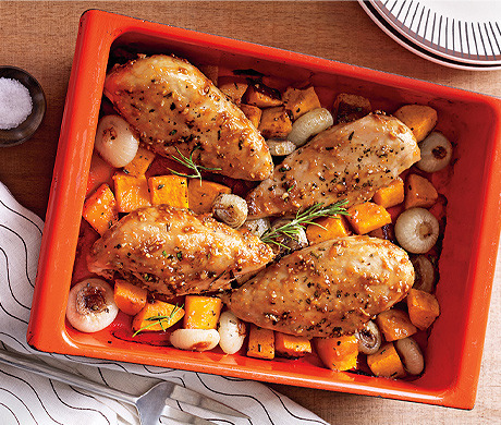 epicurious:  Herbed Chicken and Squash (SELF, November 2012)