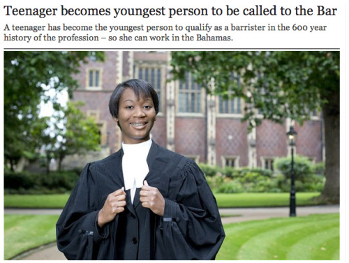 steviemcfly:American student Gabrielle Turnquest was called to the Bar of England and Wales afte