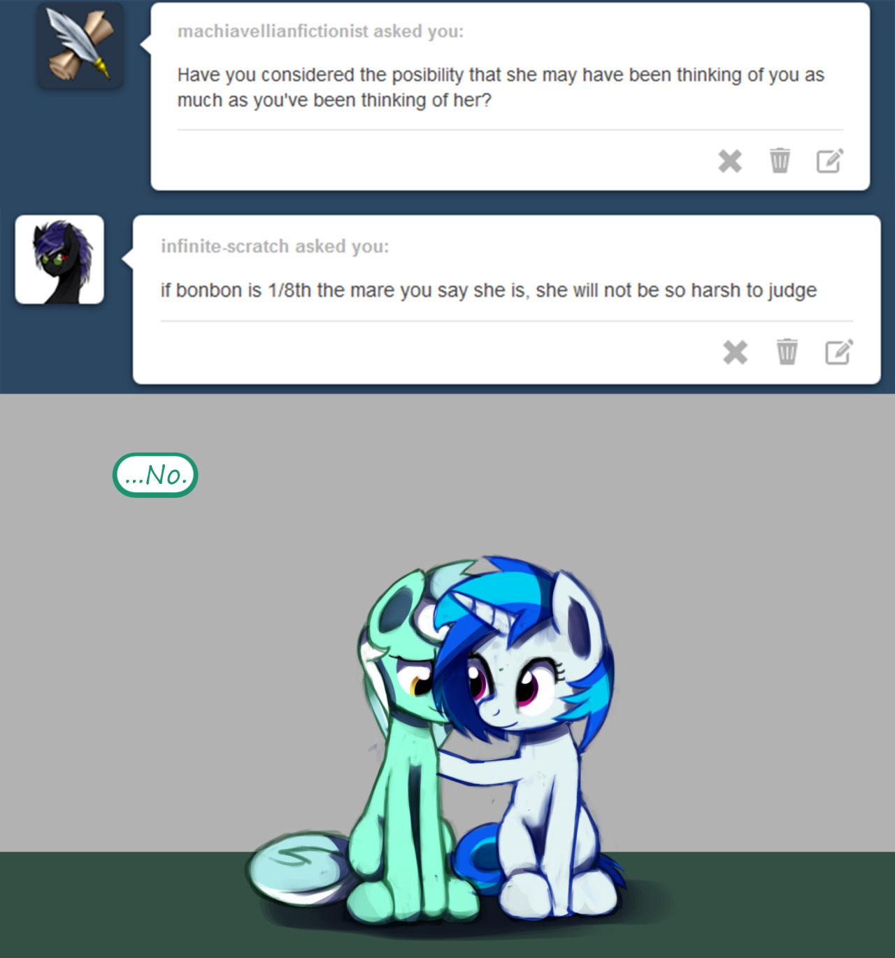 ask-canterlot-musicians:  No, she wouldn’t  &lt;3