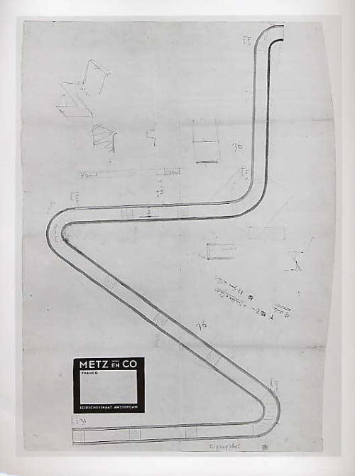 Gerrit Rietveld, Drawing, 1932. Zig Zag Stoel, 1937-40