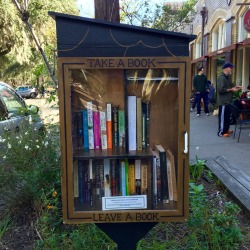 rafsimo:  Cute smol mini library !!! And vegan parfaits with lavender lattes !!! @photogravur-e 