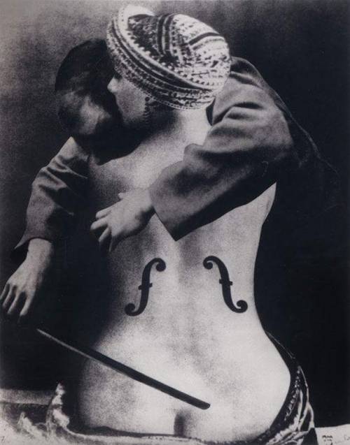 self-shadowing-prey:  Karl Baden - Man Ray/André Kertész (collage after Le Violon d'Ingres), 1988