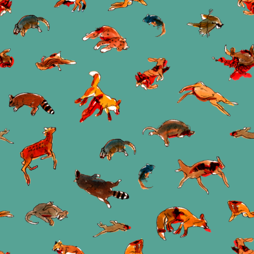 Revisited my roadkill pattern from two years ago and made it better and with a variation of colours!