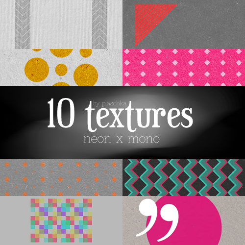 pscs5: “ “ plaschka: ” Texture pack! • 10 textures; • neon shapes on grey paper textures ; • download deviantArt or MediaFire; • like and/or reblog if you use; • see faq. Enjoy! :-) ”