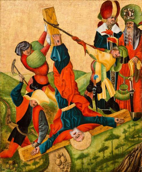 Master of AranyosmarotCrucifixion of St. PeterTempera and gold on wood, 85 x 70 cm, 15th century