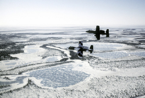 neffelo:  bloodymagnum:  Fairchild Republic A-10 Thunderbolt II / Warthog   The A-10 is being used during exercise Cool Snow Hog ‘82-1. Photographer’s Name: SSGT Bill Thompson. Location: KOTZEBUE AIR STATION. Date Shot: 3/8/1982. Date Posted: unknown.