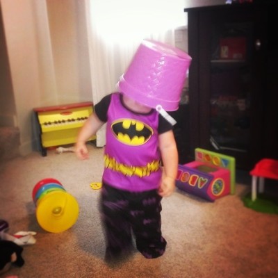 Apparently, it is party time. #Batgirl #Buckethead