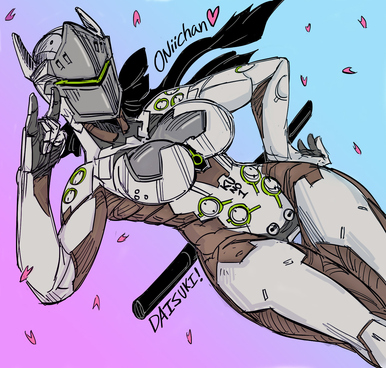 theartistknownasbb:  #3rd party colorings #Genji Shimada #Cyborg Sister #Overwatch #Rule