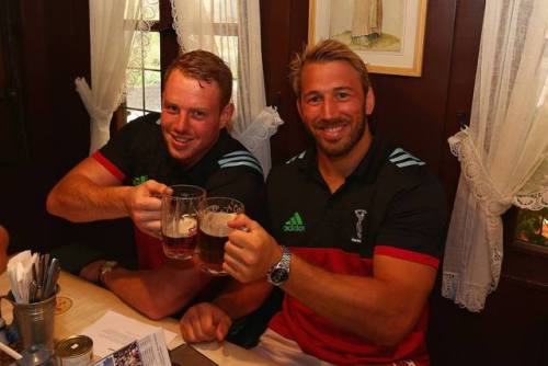 Hump Day German TouristsGeorge Merrick And Chris Robshaw Drink To Their Very Good Health!Prost!