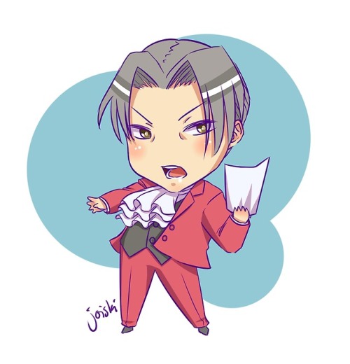 Miles Edgeworth chibi~ The Ace Attorney series is one of my absolute favourite game series, especial