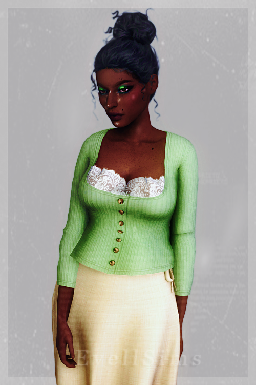 evellsims:The Sacrament Top✩ 20 Swatches, HQ compatible✩ Feminine frame (disabled for opposite), Tee