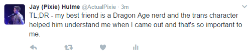 omg-dragon-age: dracofidus: I’m not a gamer, but Dragon Age has had such an impact on my life.  *crying* I love Dragon Age and the people who created it so. damned. much.  