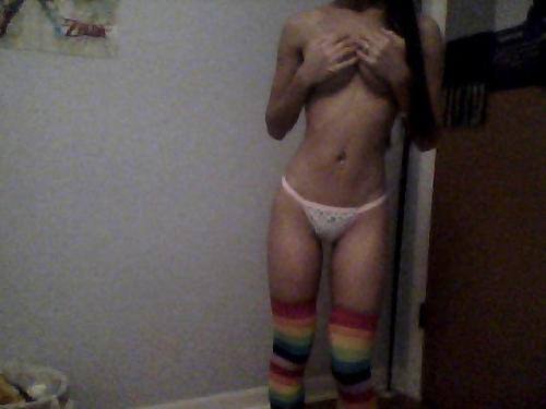 deviantdomi:  Happy Thong Thursday gais! With rainbow sox and pink leopard print undies :D  Today’s just gonna be a themed day, cause I’m too lazy to post professional content. - D