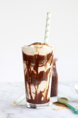 Yummyinmytumbly:  Chocolate Peanut Butter Hot Fudge Butterscotch Milkshake