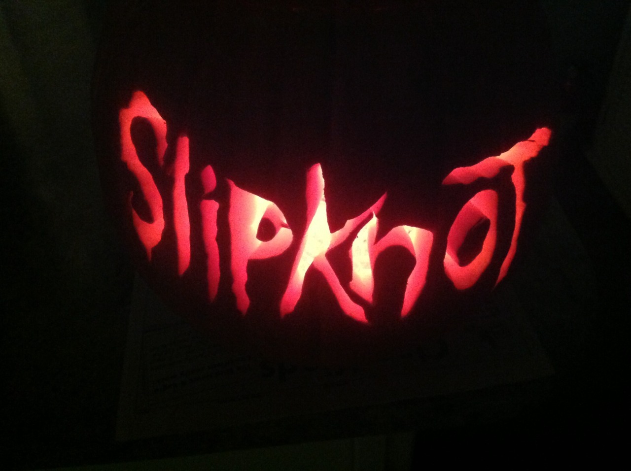 I carved a Slipknot pumpkin!!!