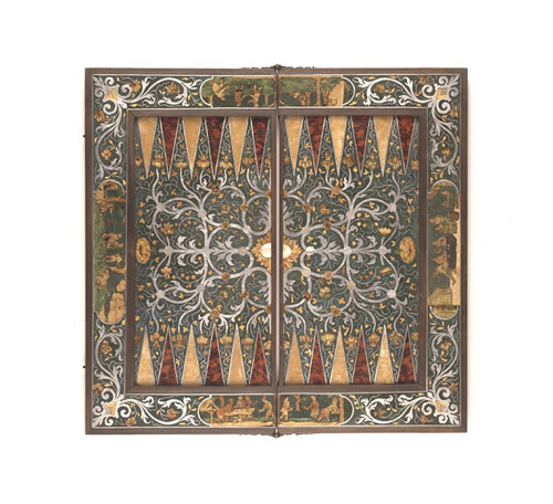 Johann Daniel Sommer, game board, 1670. Tin, Mother-of-Pearl, Horn. Germany. Landesmuseum Würte