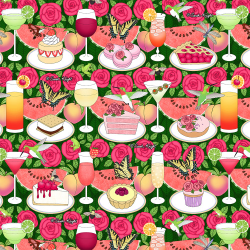 The garden party pattern project…https://society6.com/product/hummingbirds-cocktails-desserts-garden