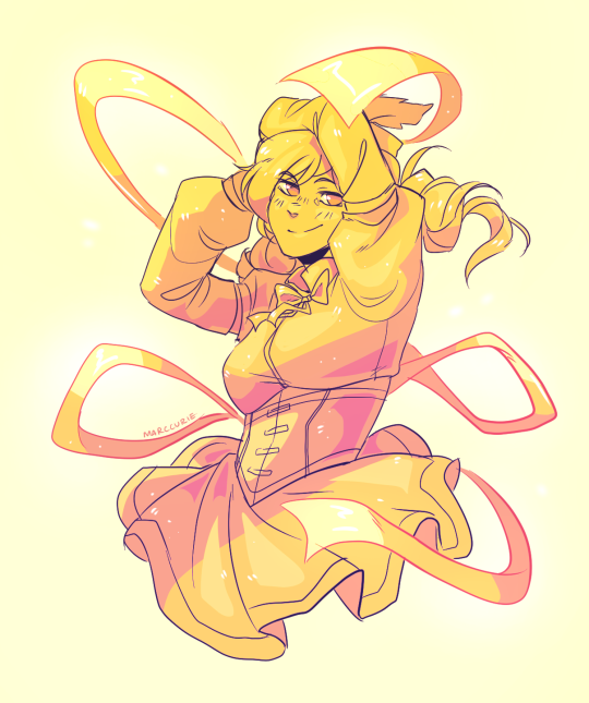 many people said mami tomoe was their favourite character, so i drew her :) as an excuse to play around with colours? maybe