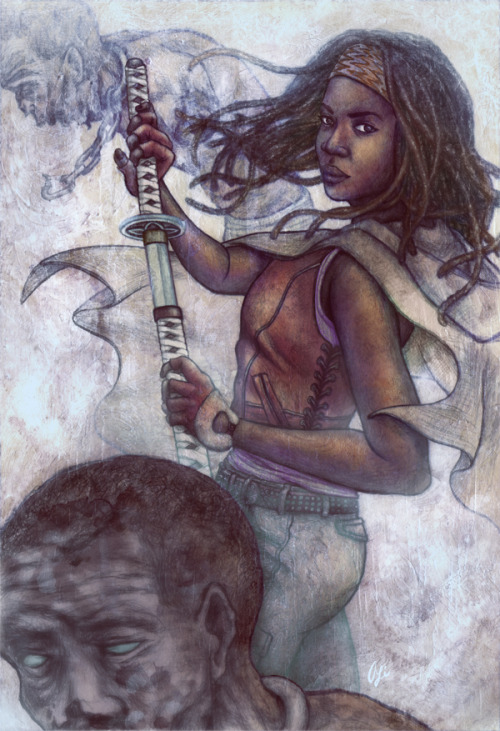 Apocalypse Samurai Michonne (my fav!) with her &ldquo;pets&rdquo;, from The Walking Dead, for @g1988