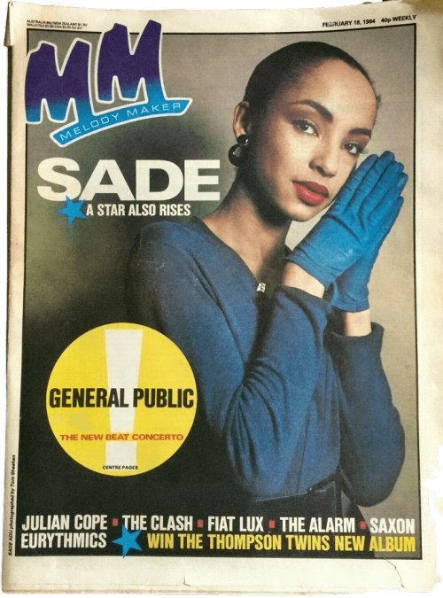simplyeighties: The weekly music paper Melody Maker from Feb 16th 1984 featuring Sade Adu on the fro
