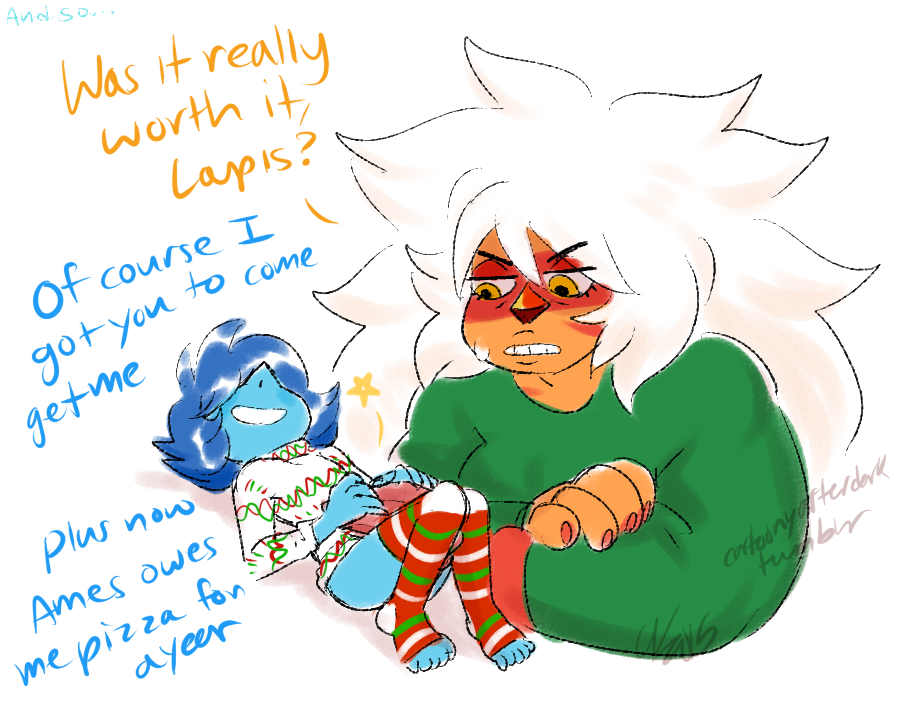 Lapis and Amethyst get up to poor life choices in winter