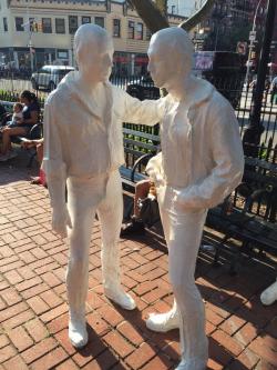 micdotcom:   Activists painted these statues