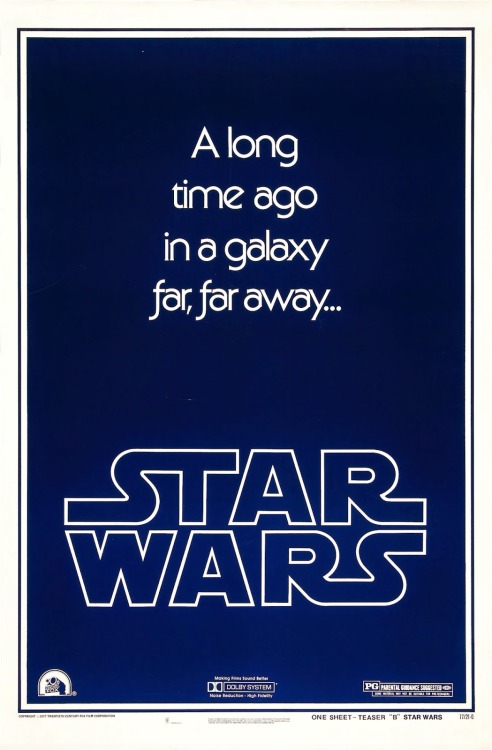humanoidhistory:  A teaser poster for the original Star Wars (1977)