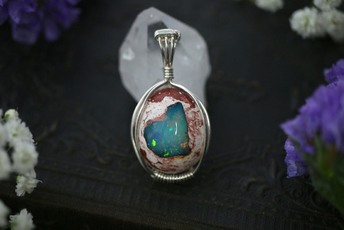 Look at this gorgeous galaxy opal from @bekkathyst !I made it into a pendant with 925 sterling silve