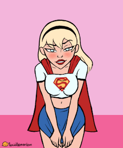 lucidlemonlove:  Super Girl just having a bit of fun!Something a little simpler here for you guys, a Squeeze Soldier Tier reward for Patreon! Fun little loop to work on between the other bigger commissions I’ve got lined up :]  