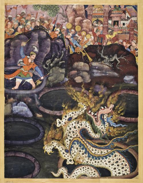 Tara (active 1557-1577) ‘Umar Defeats a Dragon’, from “Hamzanama”, 1557-58“T