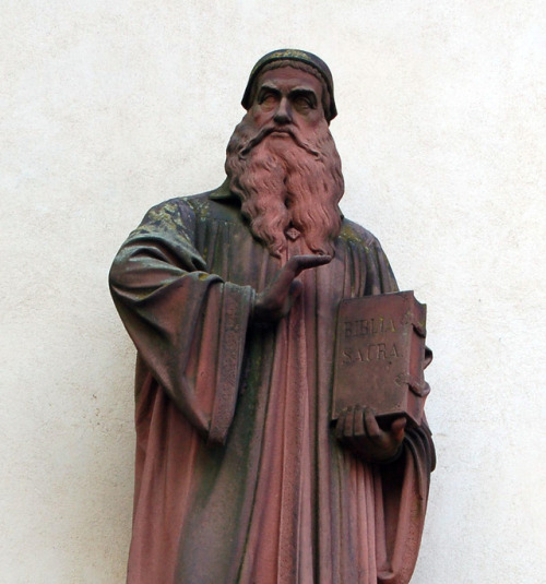 Statue of Johannes Oecolampadius at Basel Minster.&gt; Photo by Wladyslaw Sojka (2006)