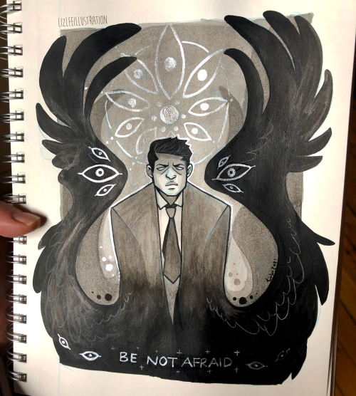A quick Cas I painted to practice indian inks and try out my new silver watercolours. It looks a lot