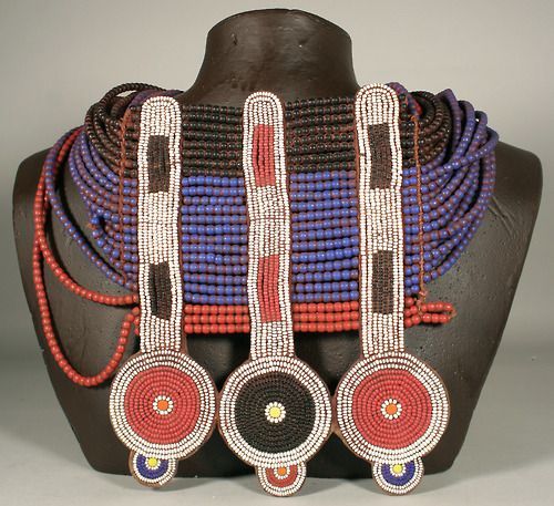 Turkana adornments:This type of multistrand necklace is worn by unmarried girls of marriageable age.