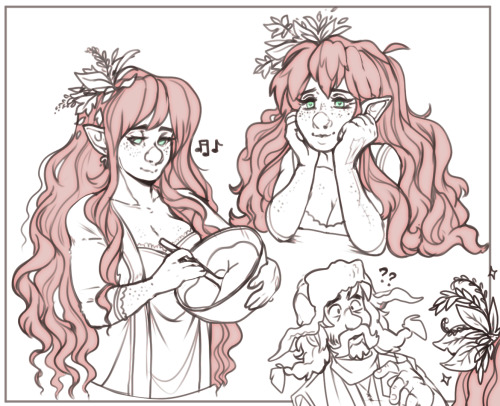Doodles Of Early Pregnant Leanna, Where She Is Extra Dreamy And Loving And Her Leaves Start To Bloom