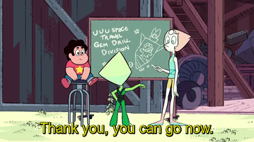 I liked this bit of the sneak peek (I mean, I liked the whole thing but you know what I mean) because Steven looks so surprised. His eyebrows shoot up and practically disappear into his hairand then he and Pearl share a confused look before Pearl responds