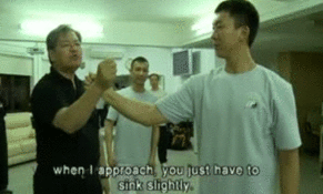 gutsanduppercuts:  Ng Kwongyu explaining the defensive properties behind the Taijiquan (Tai Chi) punch. This is why I think, as far as body awareness, positioning and self-knowledge goes, Taijiquan is up there. It just seems to understand the limitations