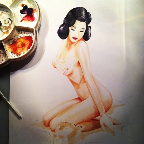 hellskittencouture:  Illustration of #ditavonteese in progress