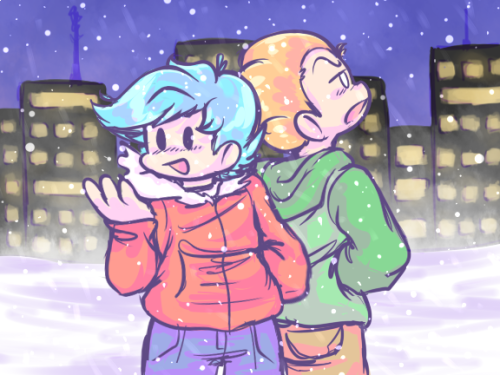  it’s brick outside where I live, so I wanted to draw something snowy <3 