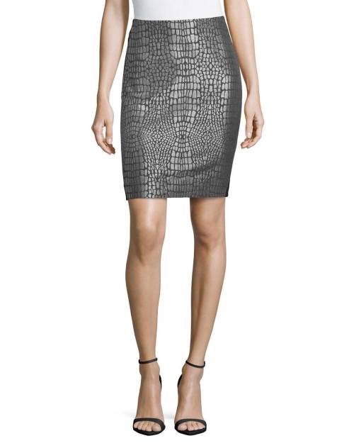 Metallic Jacquard &amp; Ponte Skirt, Nightfall/SilverSearch for more Skirts by Diane Von Fursten