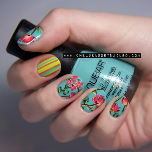 “Coral Floral” nails. See my blog post here for... | Get Nailed