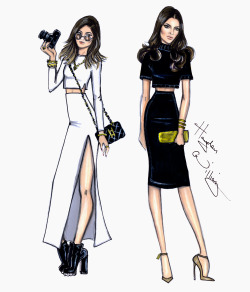 haydenwilliamsillustrations:  Kylie &amp; Kendall by Hayden Williams 