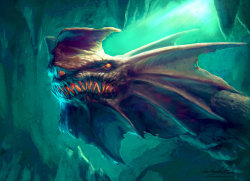 creaturesfromdreams:  Dragon in his cave by MitchGrave —-x—- More: | Dragons | Random |CfD Amazon.com Store| 