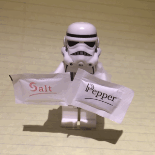 diary-of-a-stormtrooper:  Salt and pepper shaker.  Ba Dum Chh  |-o-|