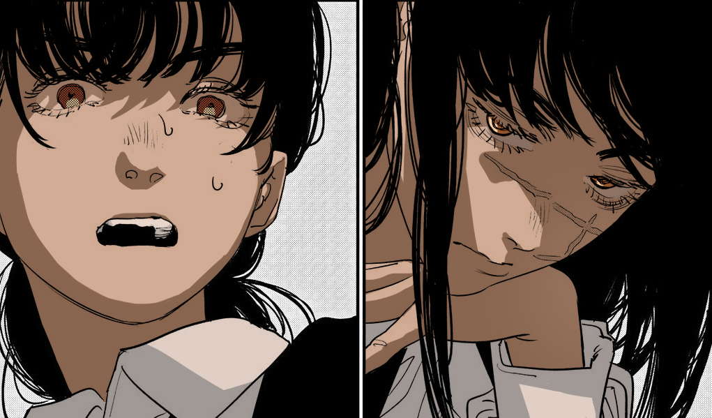 Chainsawman part 2 colored manga panel Asa Mitaka