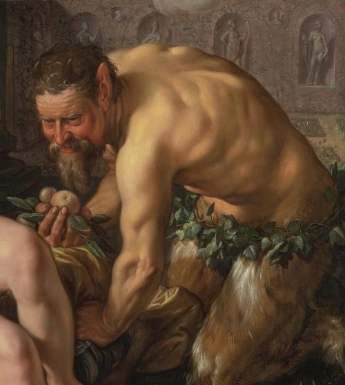 Hendrick Goltzius, Jupiter and Antiope (detail) (1612). Oil on canvas, 122 x 178 cm. Private collect