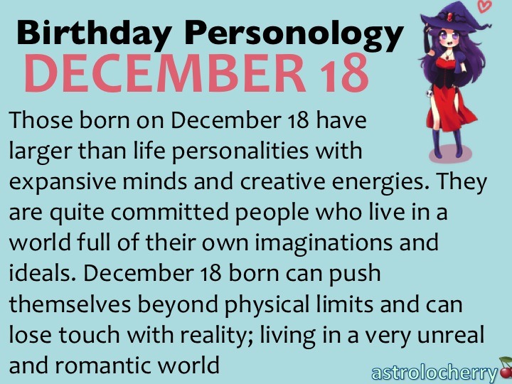 astrolocherry — Birthday Personology December 18 Sun:...